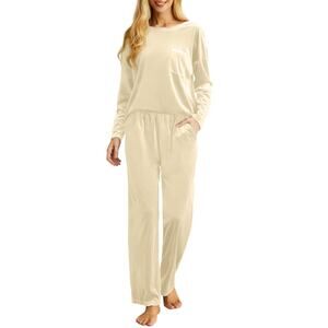 Womens X Large Lounge Wear Pajama Set in Champagne